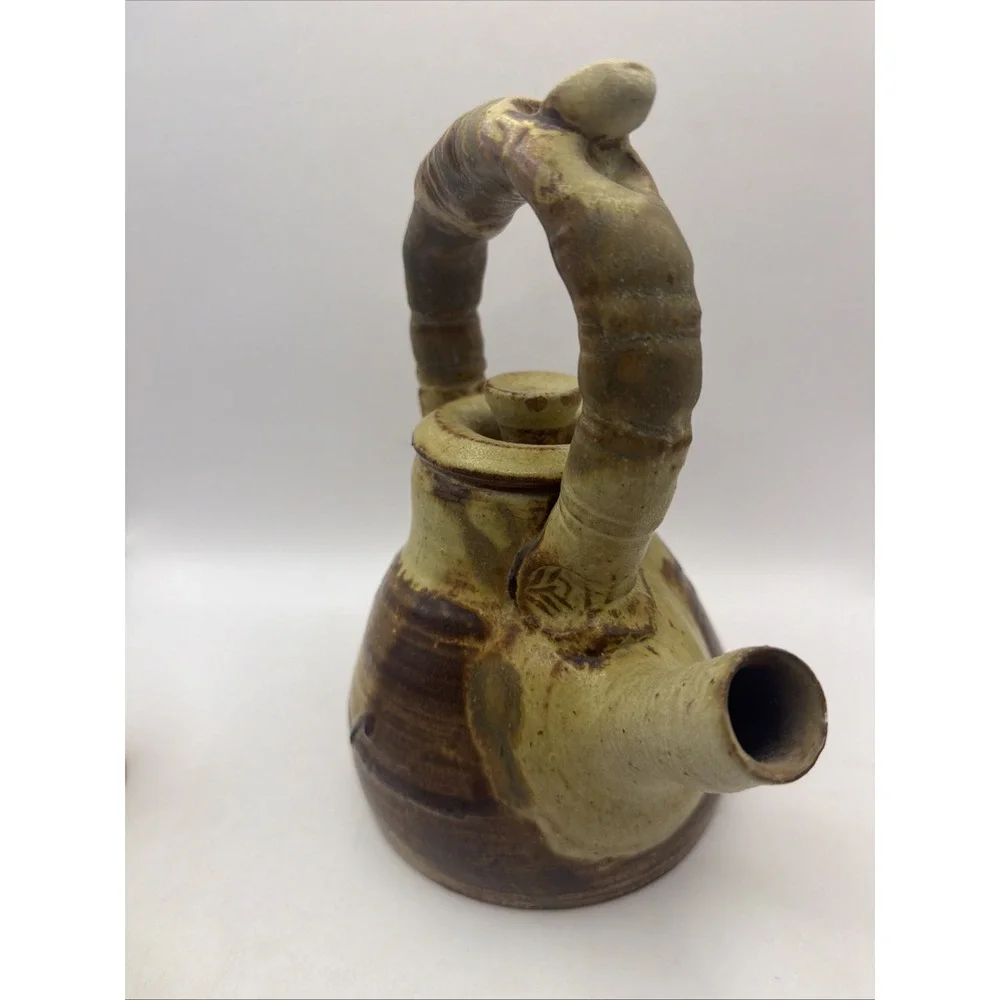 Handmade Studio Pottery Tea Set Teapot + 4 Cups Rustic Ceramic Radca Ohio